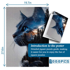 Mystic Forest Cat Jigsaw Puzzle 1000 Pieces
