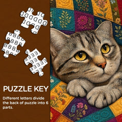 Floral Quilt Cat Jigsaw Puzzle 1000 Pieces