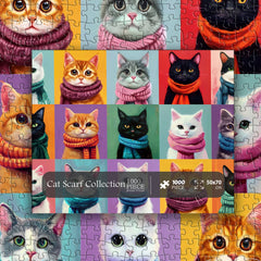 Cat Scarf Collection Jigsaw Puzzle 1000 Pieces
