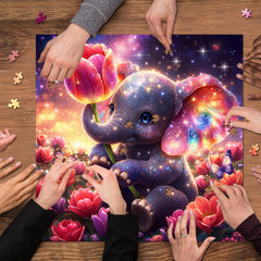 Starry Tulip Elephant Jigsaw Puzzle 1000 Pieces