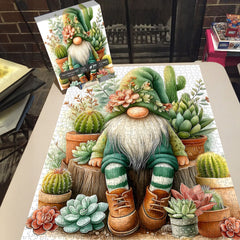 Succulent Garden Gnome Jigsaw Puzzle 1000 Pieces
