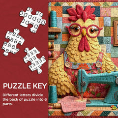 Quilted Chicken Jigsaw Puzzle 1000 Pieces