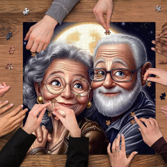 Silver Hair Embrace Jigsaw Puzzle 1000 Pieces