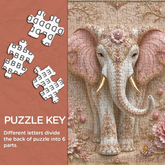 Floral Jewel Elephant Jigsaw Puzzle 1000 Piece