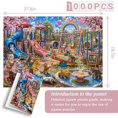Cat Park Jigsaw Puzzle 1000 Pieces