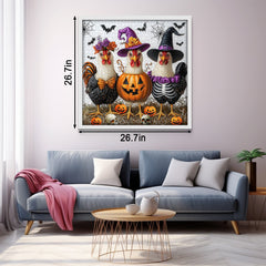 Puzzle de 1000 pièces : Poules farceuses d'Halloween