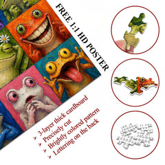 Colorful Frog Faces Jigsaw Puzzle 1000 Piece