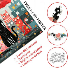 Umbrella Cats Jigsaw Puzzle 1000 Pieces