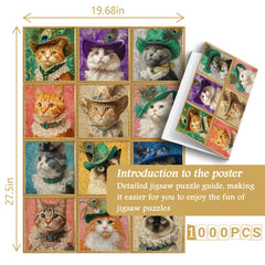 Vintage Cat Collection Jigsaw Puzzle 1000 Pieces
