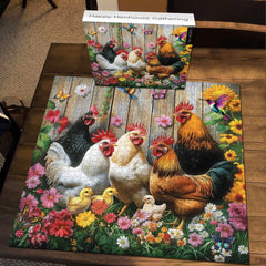 Happy Henhouse Gathering Jigsaw Puzzle 1000 Pieces