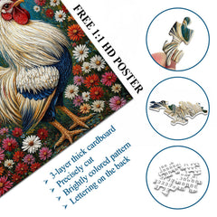 Colorful Rooster Jigsaw Puzzle 1000 Pieces