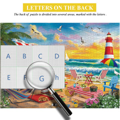 Camping-Puzzle am Meer, 1000 Teile