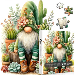 Succulent Garden Gnome Jigsaw Puzzle 1000 Pieces