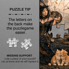 The Steampunk Cat Muse Jigsaw Puzzle 1000 Piece