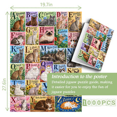 Alphabet Cats Jigsaw Puzzle 1000 Piece
