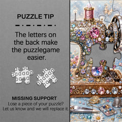 Jewel-Encrusted Sewing Reverie Jigsaw Puzzle 1000 Piece