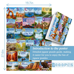 National Park Alphabet Jigsaw Puzzle 1000 Piece