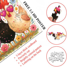 Puzzle de 1000 pièces Cœur Poulet Jardin