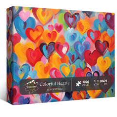 Puzzle en forme de cœur coloré 1000 pièces