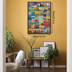 Vintage-Weltreise-Puzzle, 1000 Teile