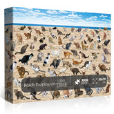 Puzzle „Kackende Katze am Strand“ (1000 Teile)