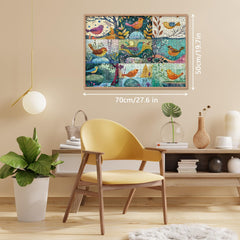 Puzzle en bois rétro Oiseaux 1000 pièces