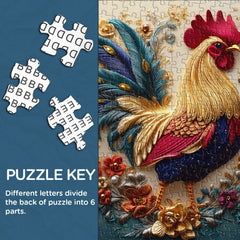Embroidered Rooster Jigsaw Puzzle 1000 Pieces