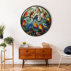 Buntglas-Puzzle mit Vogel- und Baummotiv, 1000 Teile