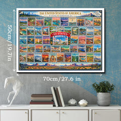 America in Stamps Jigsaw Puzzle 1000 Pieces