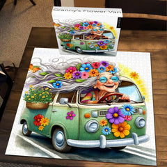 Puzzles en bois Granny’s Flower Van 1000 pièces
