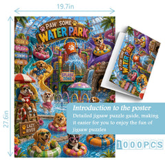 Cute Pet Water Park Jigsaw Puzzle 1000 Pieces