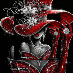 Lady in Red Diamonds Jigsaw Puzzle 1000 Pieces