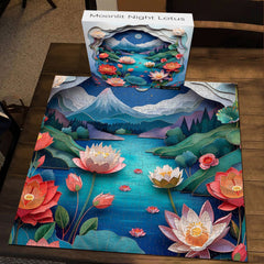 Puzzle de lotus sous la nuit au clair de lune 1000 pièces