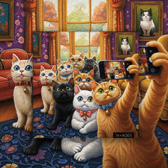 Cats in the lens Jigsaw Puzzle 1000 Pieces