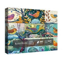 Puzzle en bois rétro Oiseaux 1000 pièces