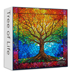 Puzzle en bois de vitrail Arbre de Vie 1000 pièces