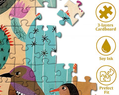 Kaktus- und Vogel-Puzzle, 1000 Teile