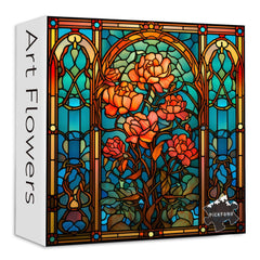 Puzzle en bois de fleurs en vitrail 1000 pièces