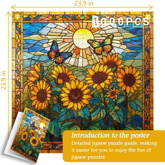 Buntglas-Sonnenblumen-Puzzle 1000 Teile