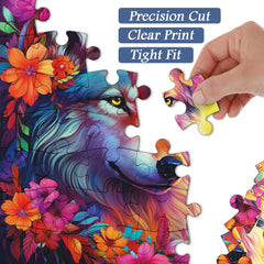 Wolf und Blumen Puzzle 1000 Teile