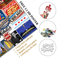 J'adore Chicago Puzzle en Bois 1000 Pièces