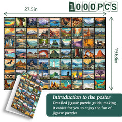 Puzzle en bois de 1000 pièces du Parc National Rétro
