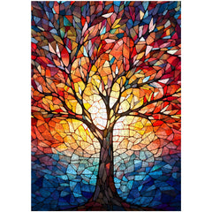 Buntglas-Puzzle, Baum des Lebens, 1000 Teile
