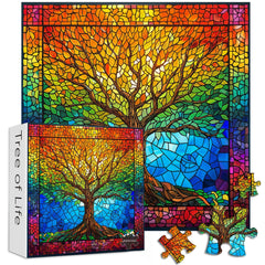 Puzzle en bois de vitrail Arbre de Vie 1000 pièces