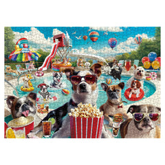 Puzzle Jigsaw Fête de Piscine pour Chiens 1000 Pièces