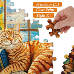 Puzzle en bois de 1000 pièces - Chat endormi
