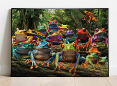 Puzzle en bois de grenouille colorée 1000 pièces