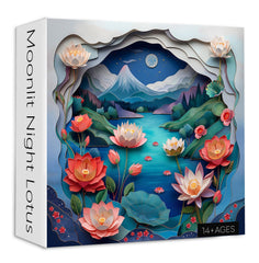 Puzzle de lotus sous la nuit au clair de lune 1000 pièces