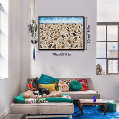 Puzzle en bois de 1000 pièces - Chat qui fait ses besoins à la plage