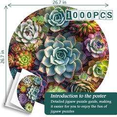 Puzzle en bois vintage de succulentes 1000 pièces